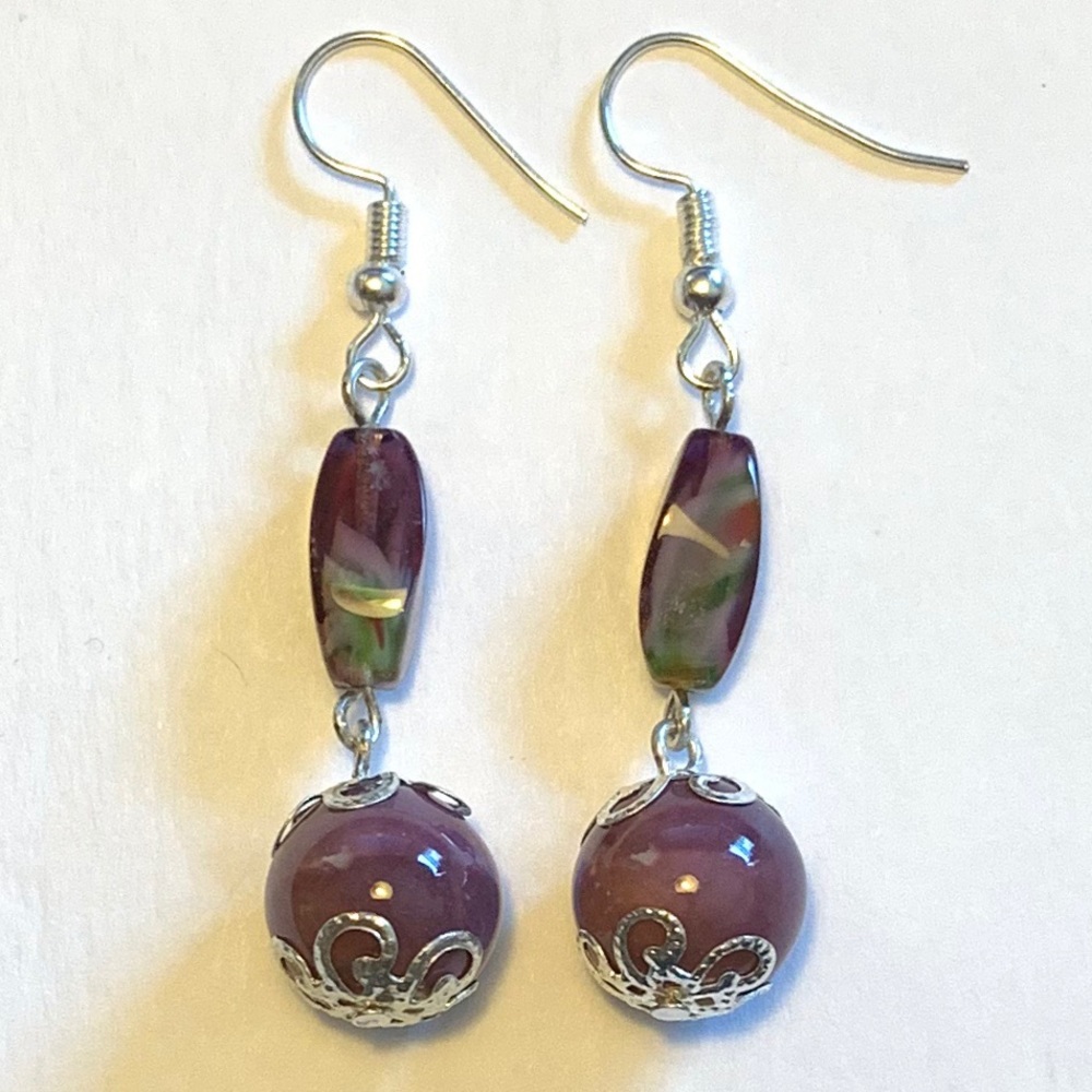 Purple Drop Earrings